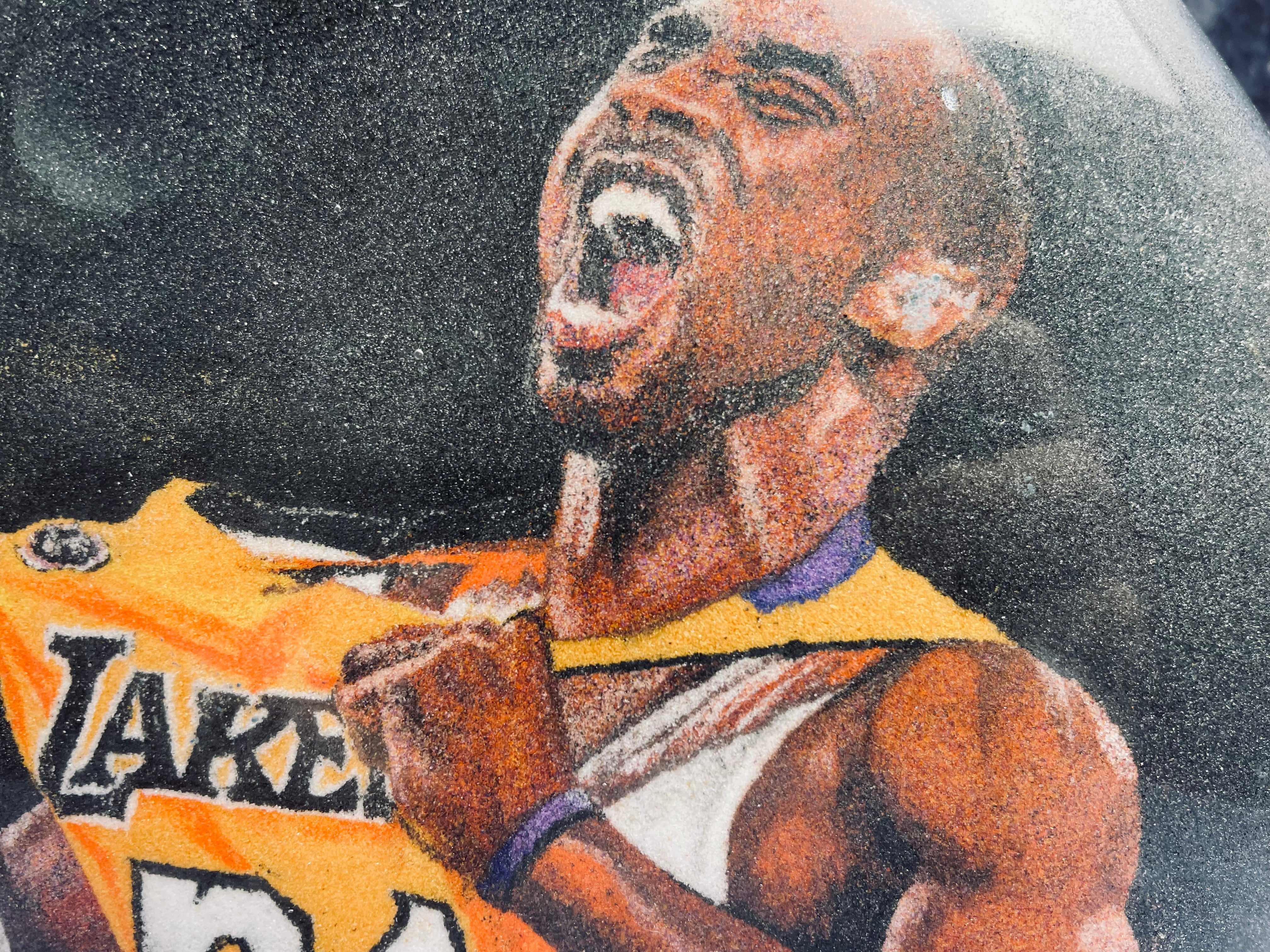 Kobe - Epic Moment of Glory: A Sand Portrait of a Basketball Legend